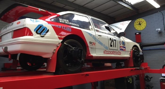 Tyre-Smart (Essex) Car preparing race car with wheel alignment