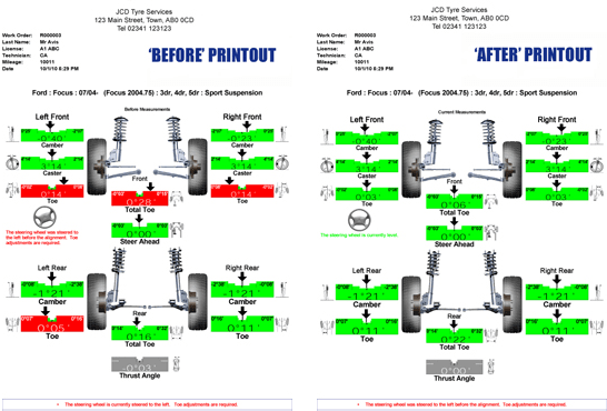 Hunter before and after printout
